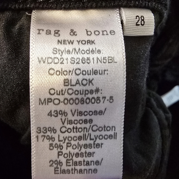 Rag And Bone Cate Mid-rise Ankle Skinny Black Jeans Womans Size 28 - Picture 5 of 7